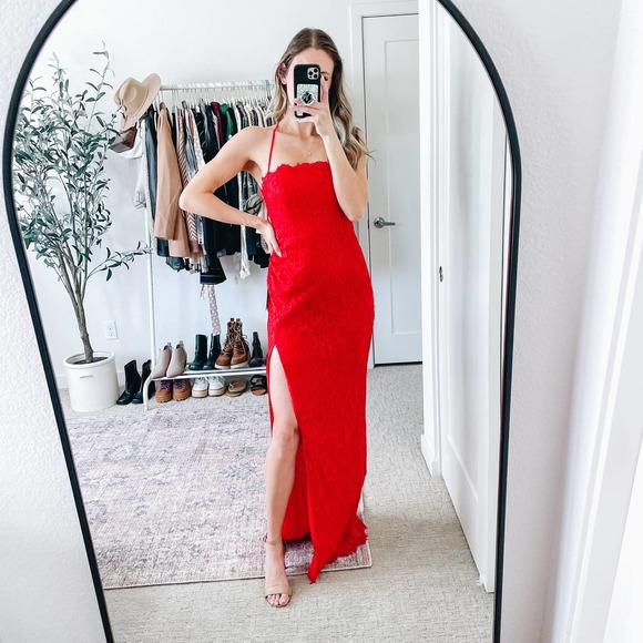 MAJORELLE Revolve Red Lace Dress - Picture 13 of 14